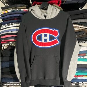 NHL Black and Gray Hoodie with Red and Blue Montreal Canadien Emblem